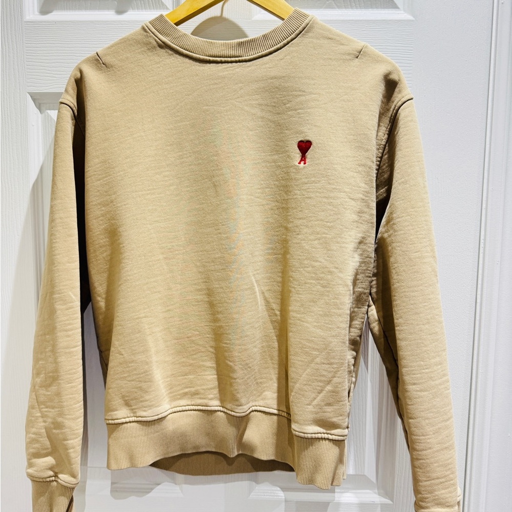 AMI Paris Beige Crewneck Sweater
